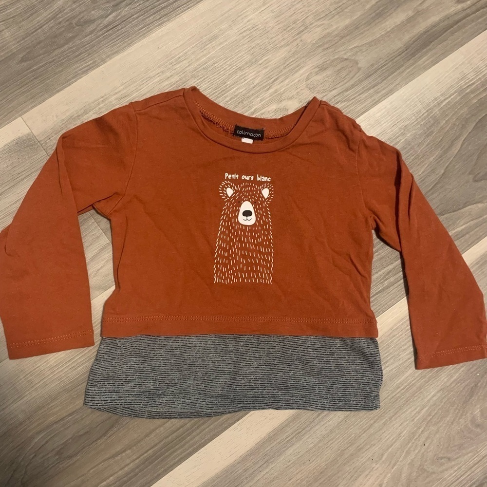 4/30$ Colimaçon long sleeve bear 12months